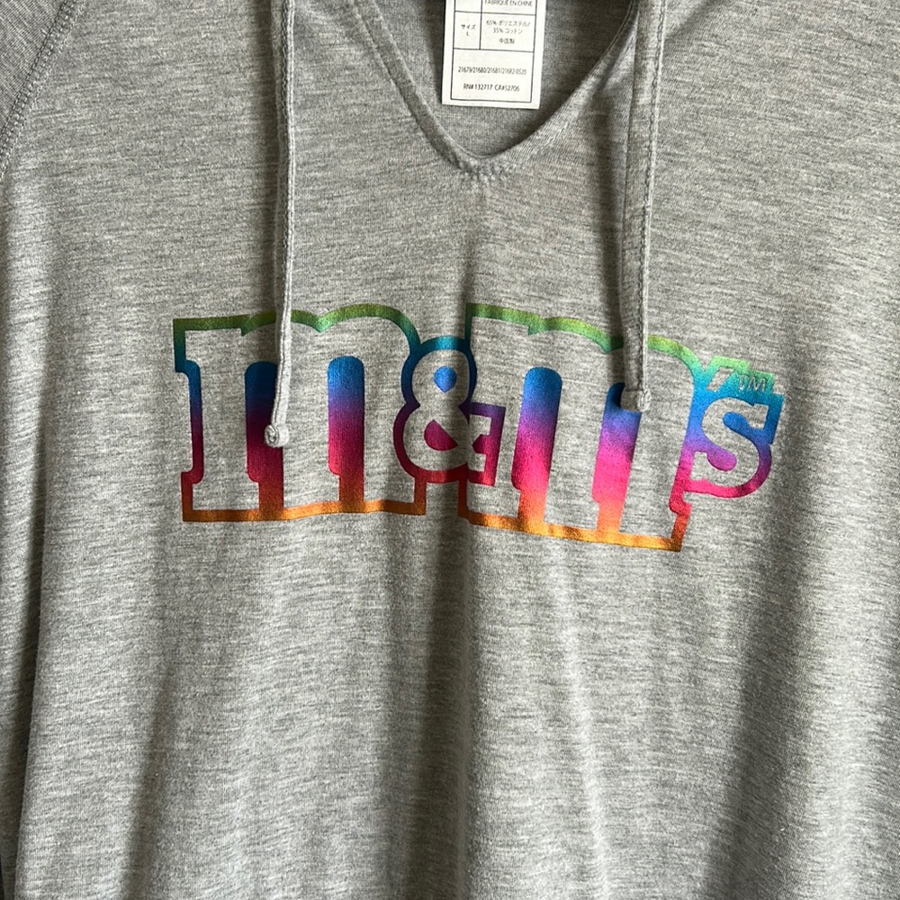 M & Ms women’s lightweight long sleeve hoodie